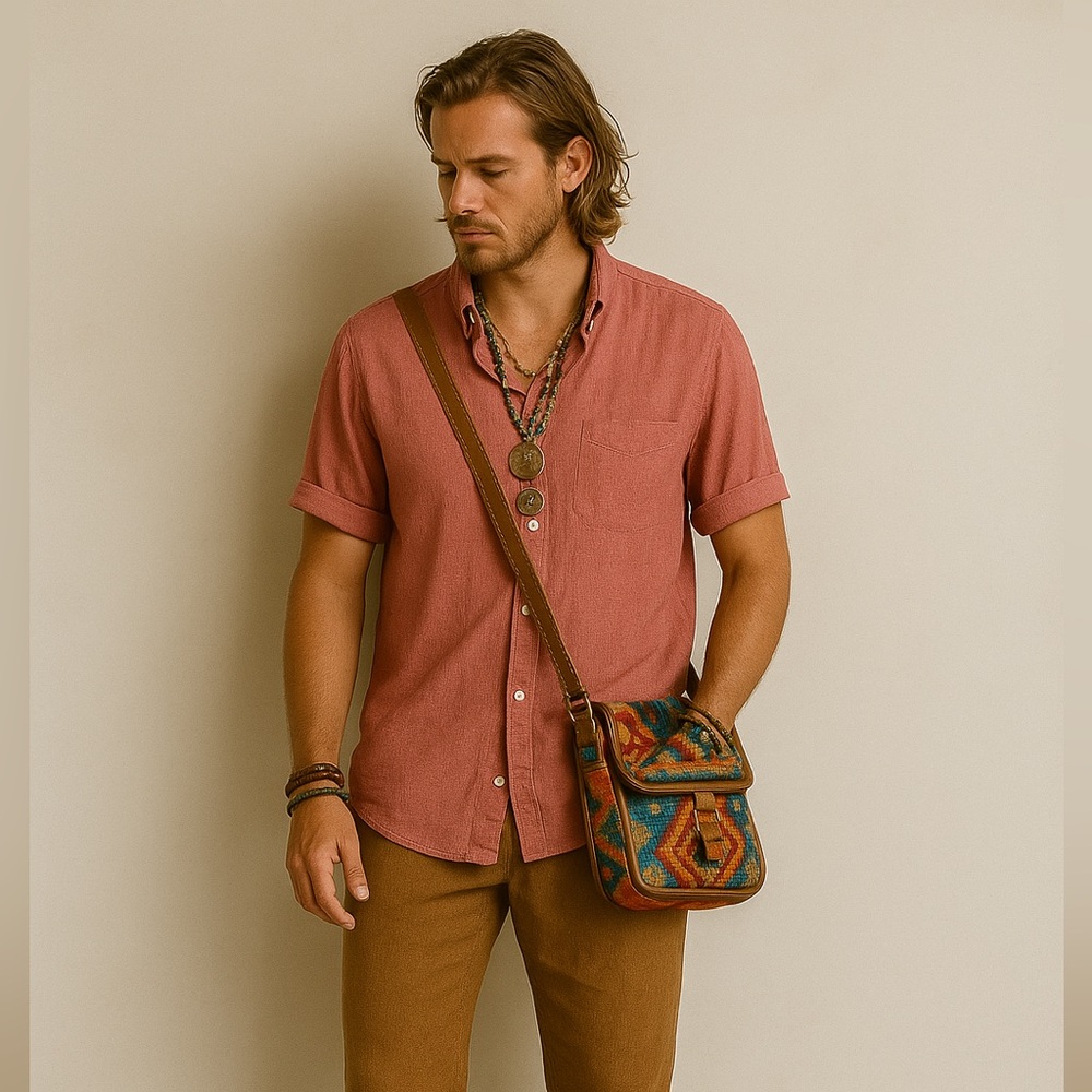 Roundtree & Yorke Pink Casual Button Down Shirt